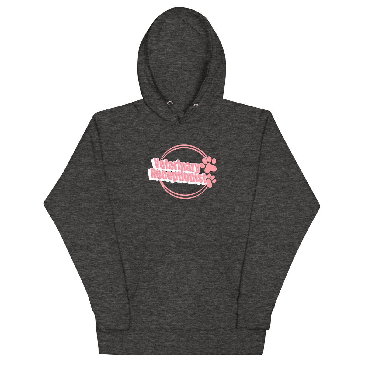 Vet Receptionist circle two paws Women's Premium Hoodie-I love Veterinary