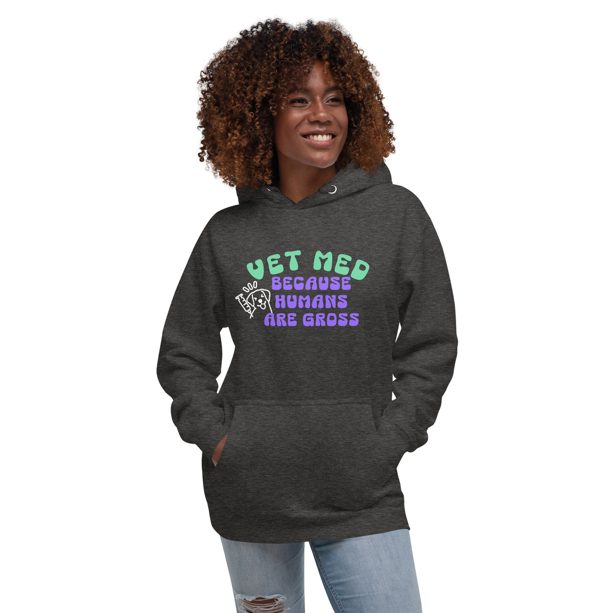 Vet Med because humans are gross Women's Premium Hoodie-I love Veterinary