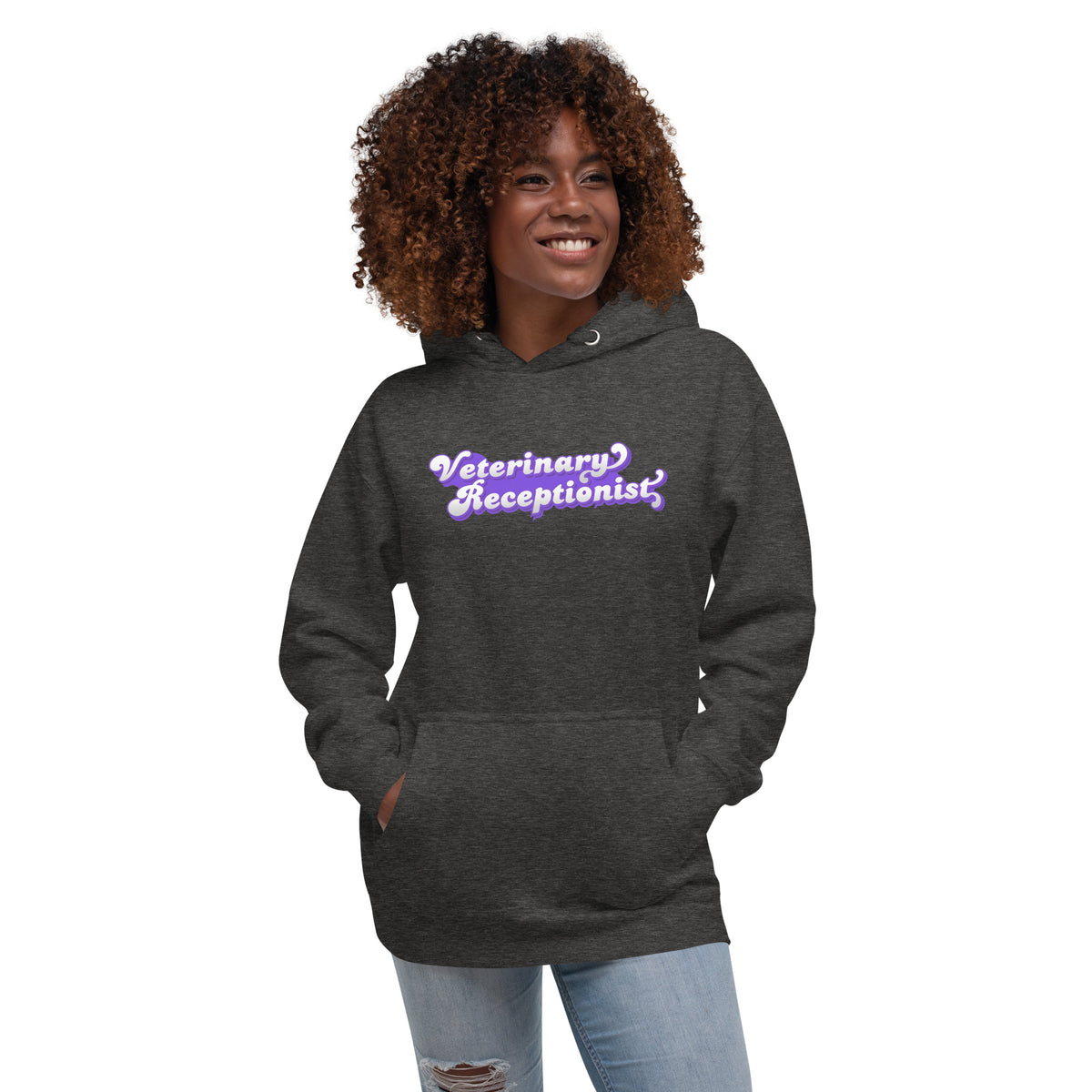 Veterinary Receptionist Women's Premium Hoodie-I love Veterinary