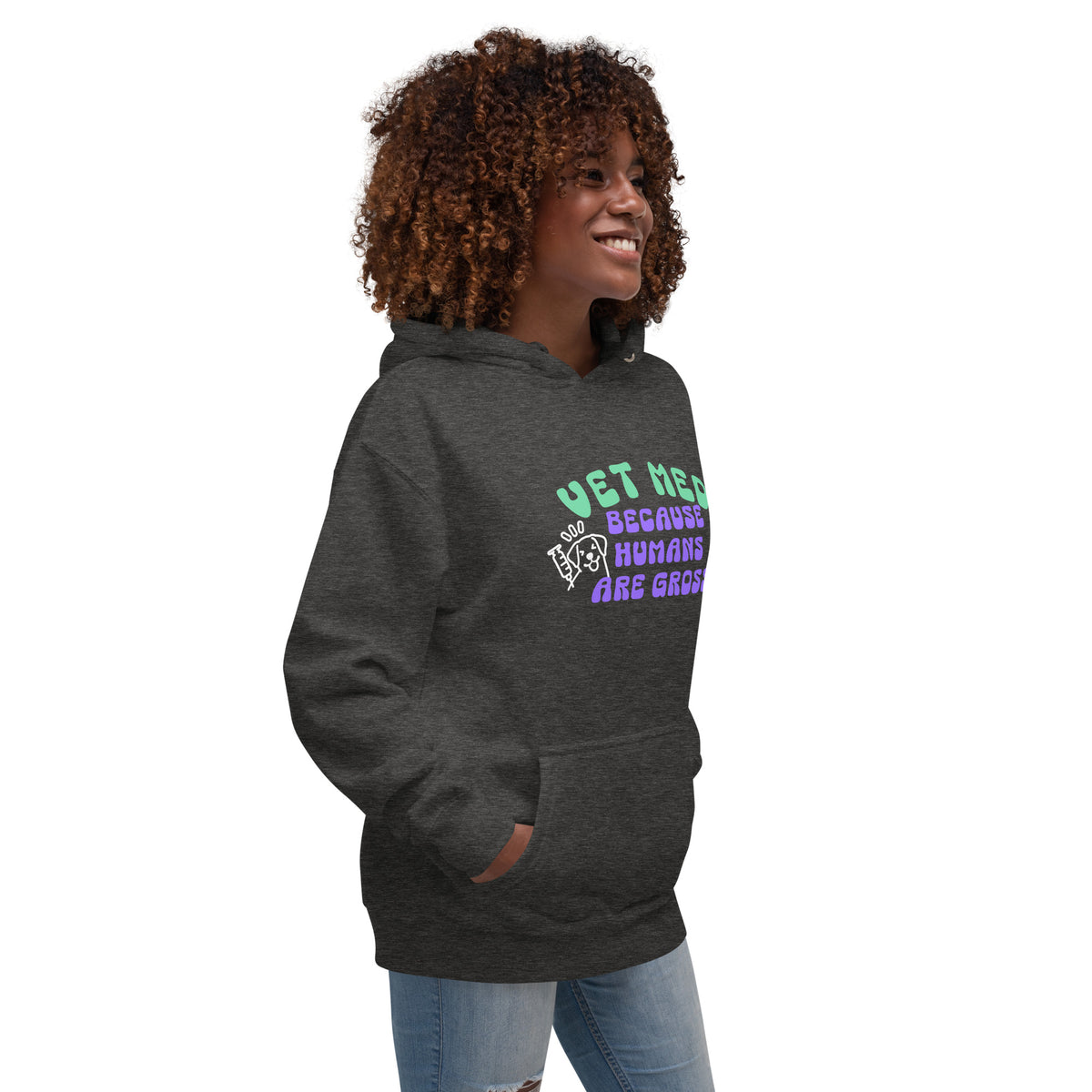 Vet Med because humans are gross Women's Premium Hoodie-I love Veterinary