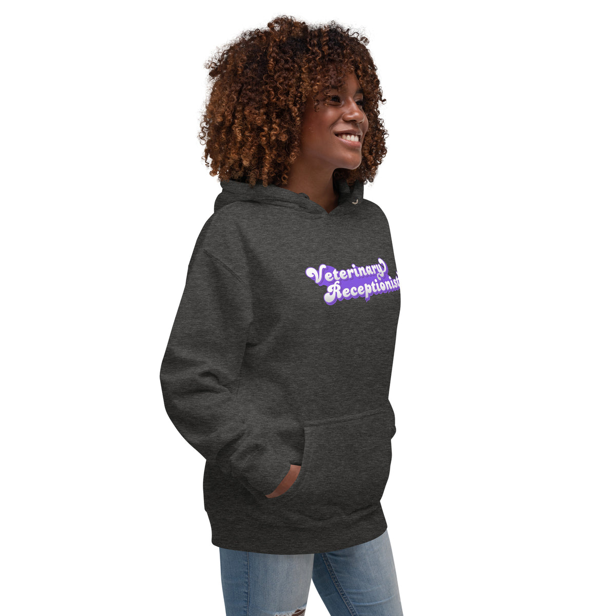 Veterinary Receptionist Women's Premium Hoodie-I love Veterinary