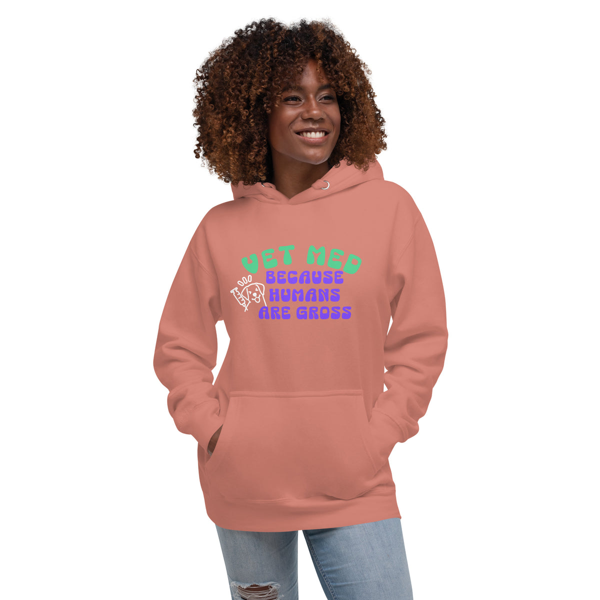 Vet Med because humans are gross Women's Premium Hoodie-I love Veterinary