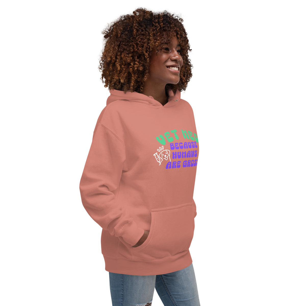 Vet Med because humans are gross Women's Premium Hoodie-I love Veterinary