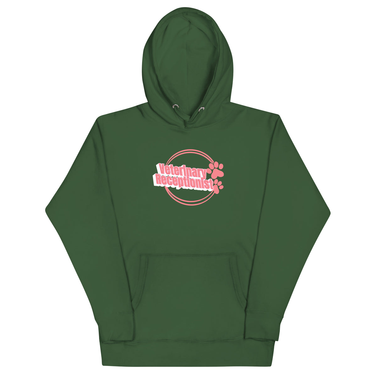 Vet Receptionist circle two paws Women's Premium Hoodie-I love Veterinary