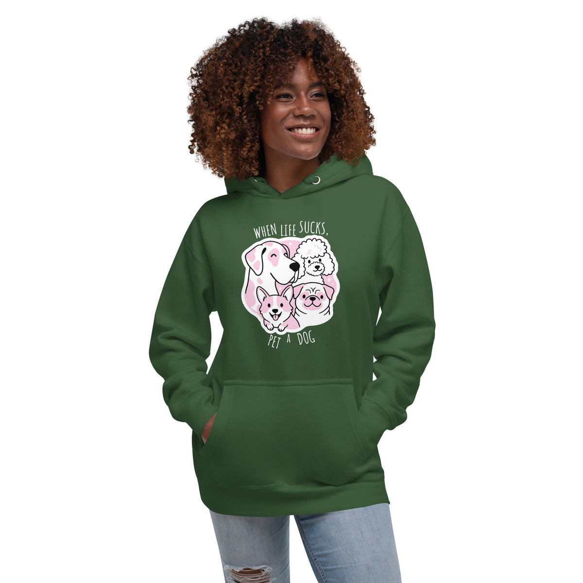 When life sucks pet a dog Women's Premium Hoodie-I love Veterinary