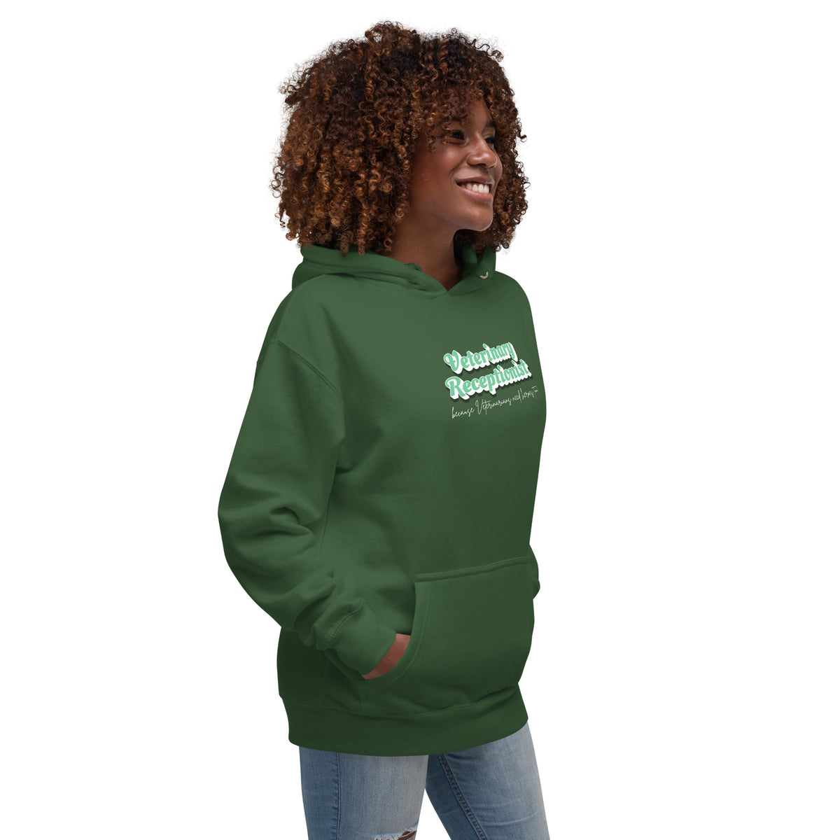 Veterinary Receptionist because vets need heroes too Women's Premium Hoodie-I love Veterinary
