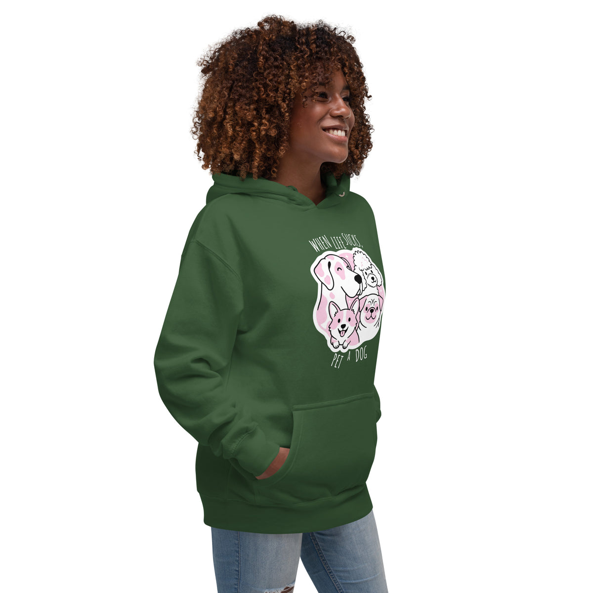 When life sucks pet a dog Women's Premium Hoodie-I love Veterinary