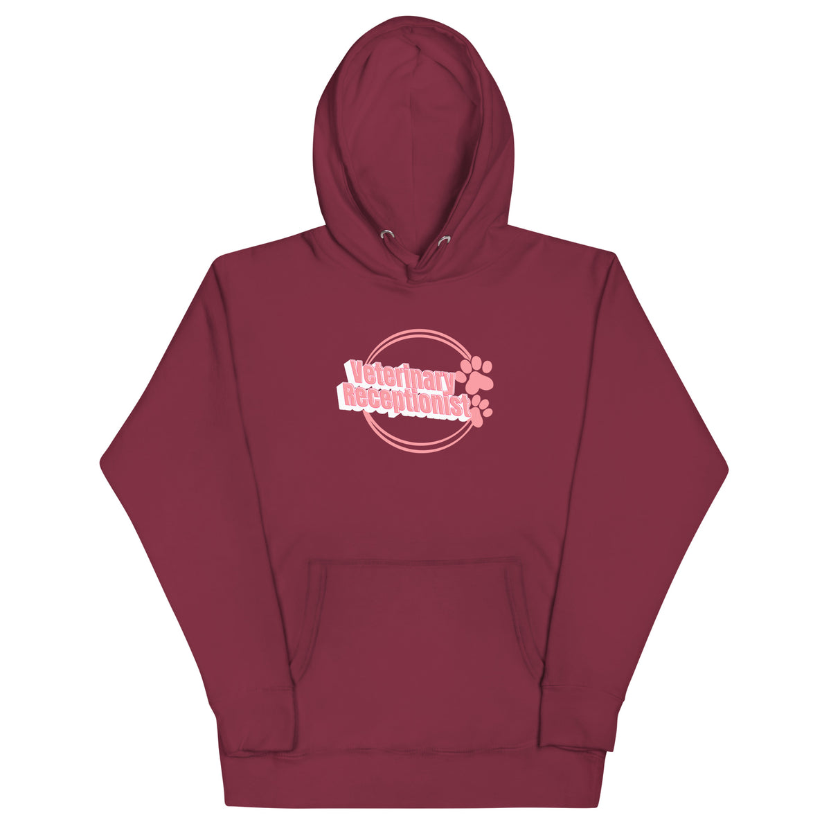 Vet Receptionist circle two paws Women's Premium Hoodie-I love Veterinary