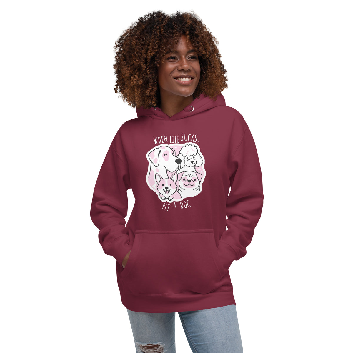 When life sucks pet a dog Women's Premium Hoodie-I love Veterinary