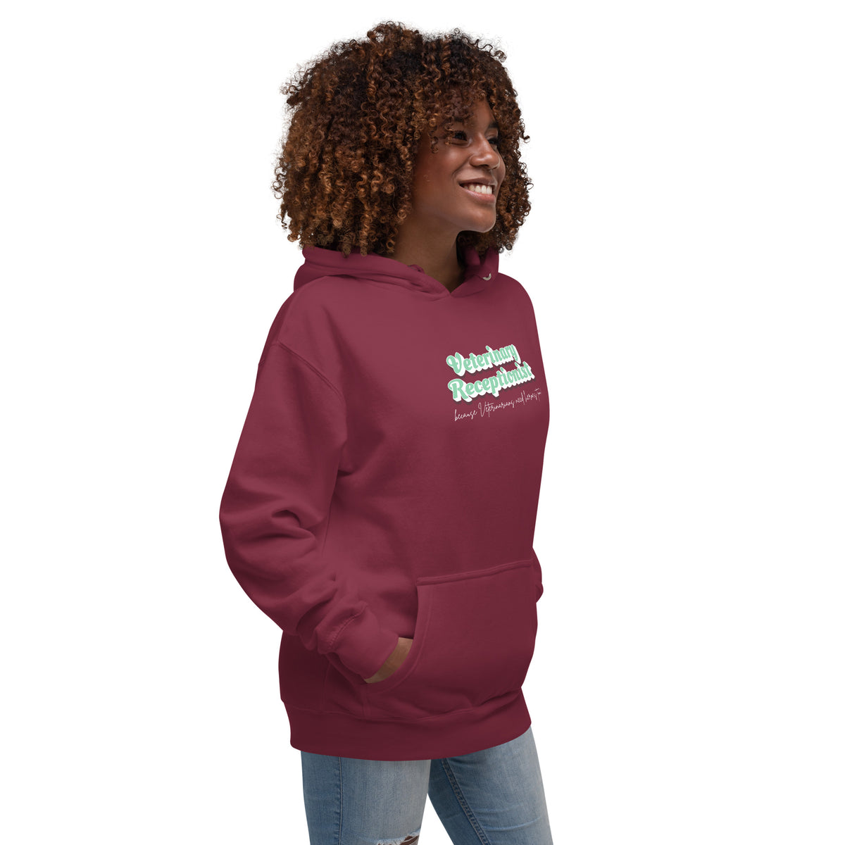 Veterinary Receptionist because vets need heroes too Women's Premium Hoodie-I love Veterinary