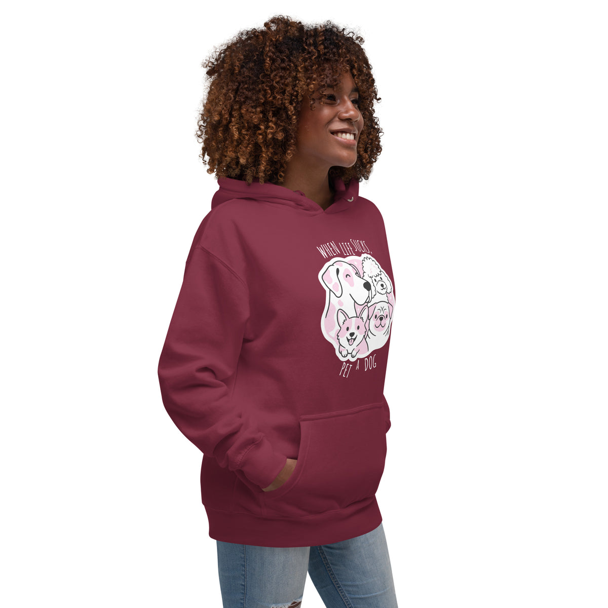 When life sucks pet a dog Women's Premium Hoodie-I love Veterinary