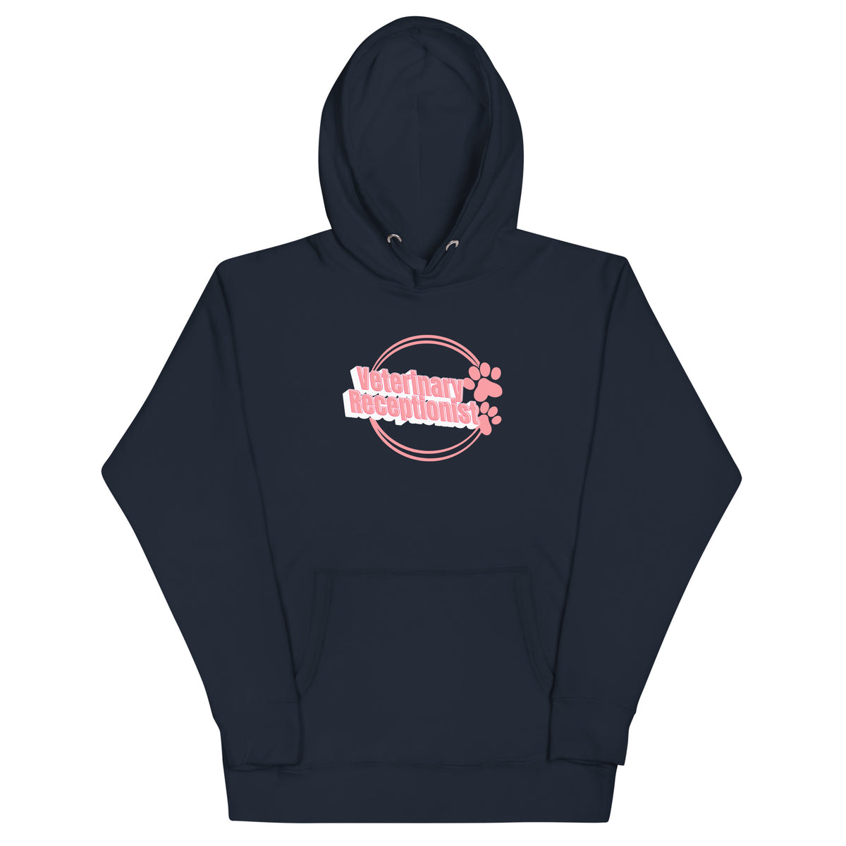 Vet Receptionist circle two paws Women's Premium Hoodie-I love Veterinary