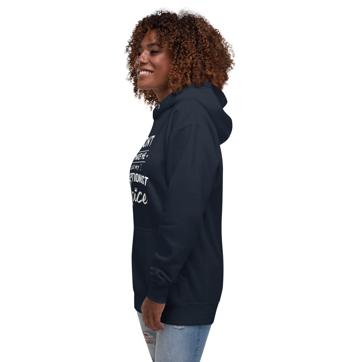 Don't make me use my receptionist voice Women's Premium Hoodie-I love Veterinary