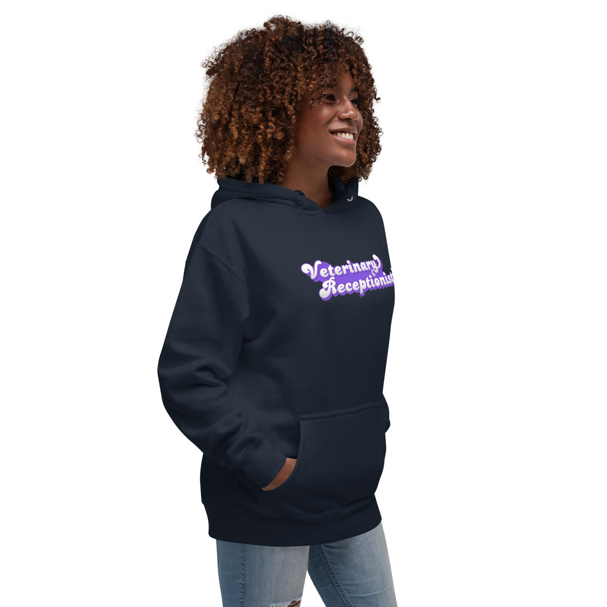 Veterinary Receptionist Women's Premium Hoodie-I love Veterinary