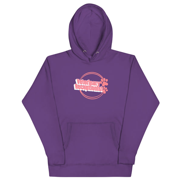 Vet Receptionist circle two paws Women's Premium Hoodie-I love Veterinary