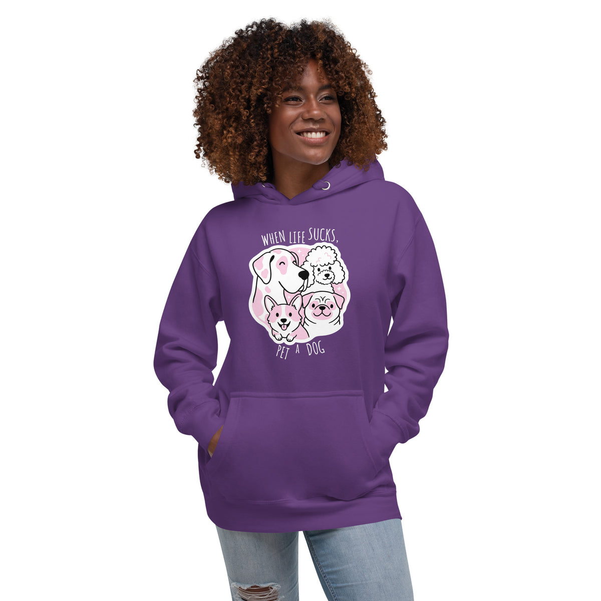 When life sucks pet a dog Women's Premium Hoodie-I love Veterinary