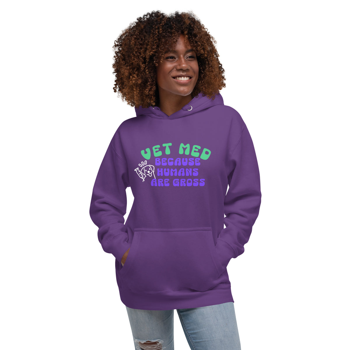 Vet Med because humans are gross Women's Premium Hoodie-I love Veterinary
