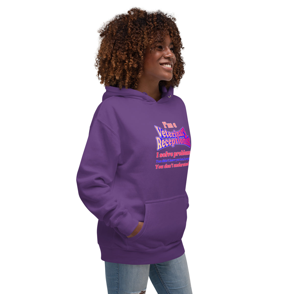 I'm a vet receptionist, I solve problems 2 Women's Premium Hoodie-I love Veterinary