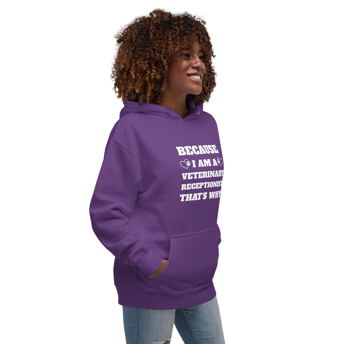 Because I am a vet receptionist Women's Premium Hoodie-I love Veterinary