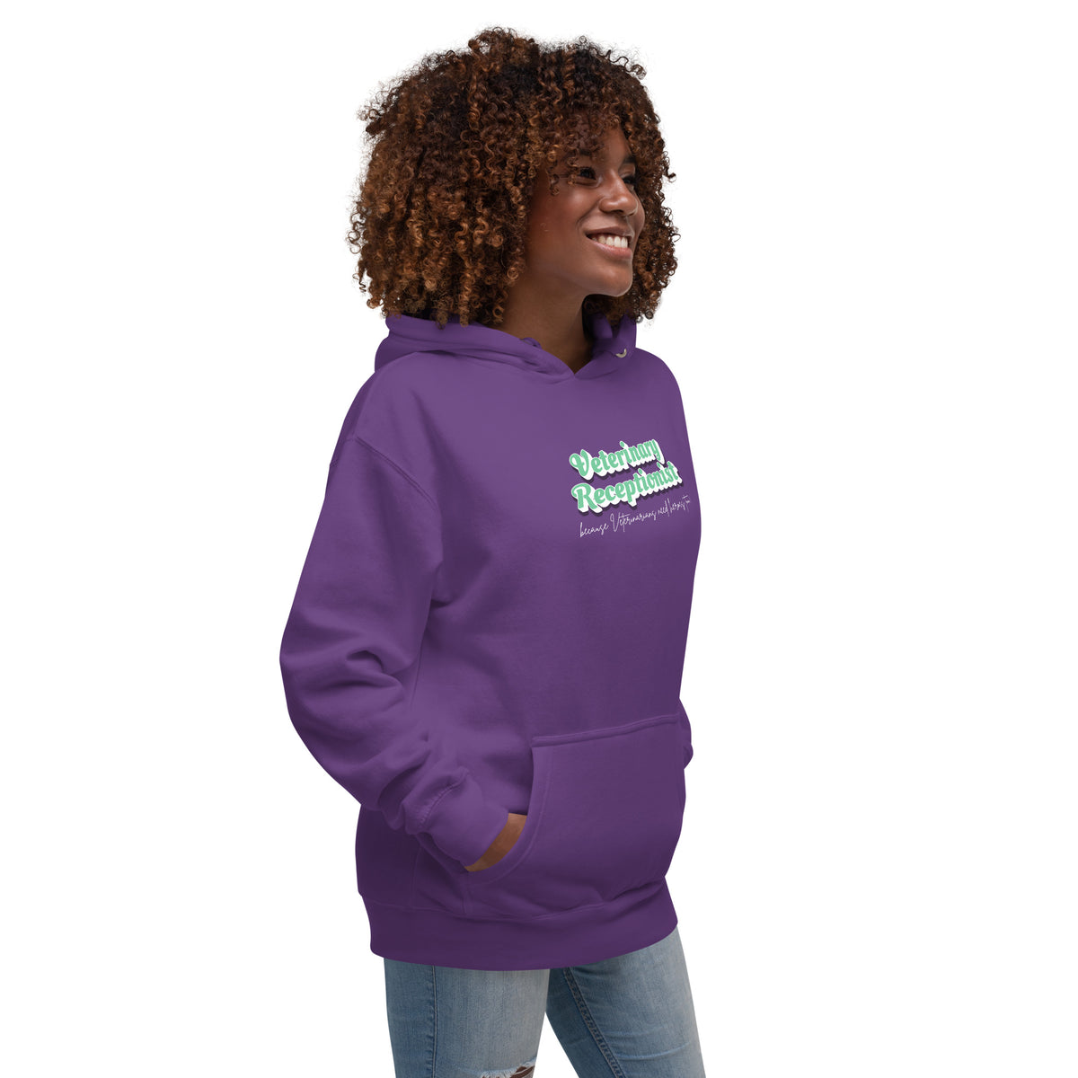 Veterinary Receptionist because vets need heroes too Women's Premium Hoodie-I love Veterinary