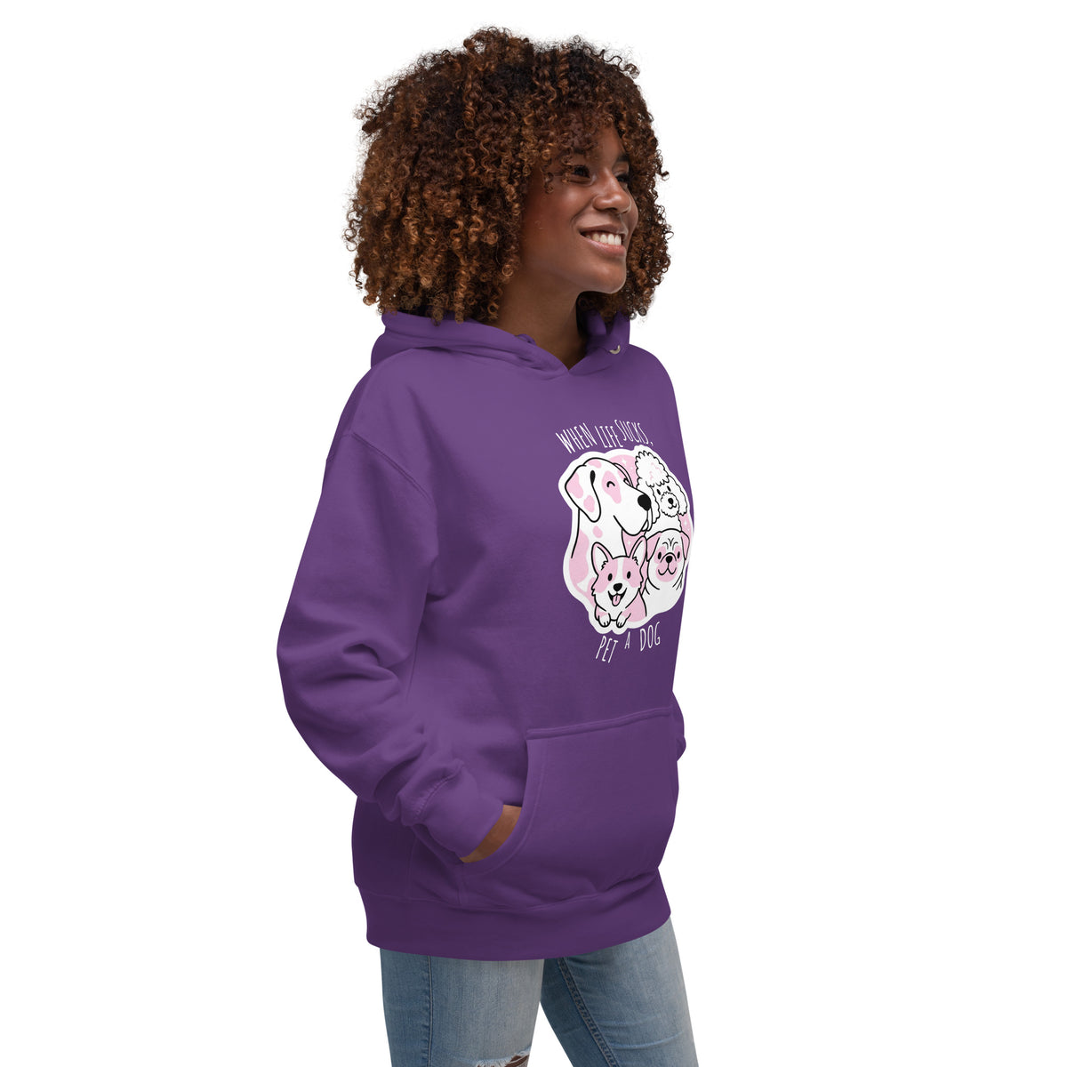 When life sucks pet a dog Women's Premium Hoodie-I love Veterinary