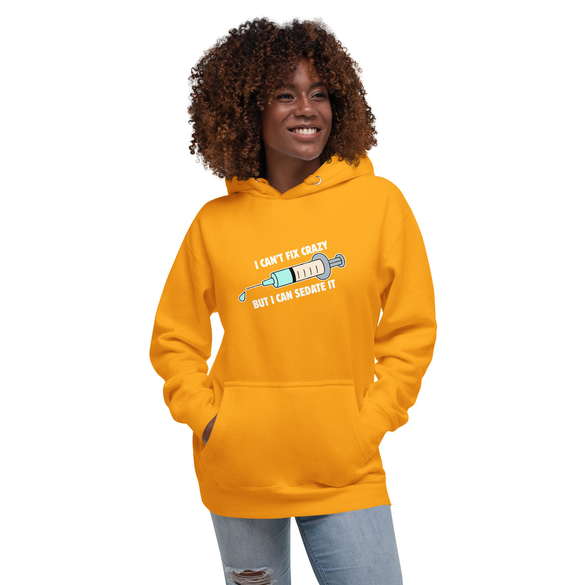 I can't fix crazy but I can sedate it Women's Premium Hoodie-I love Veterinary