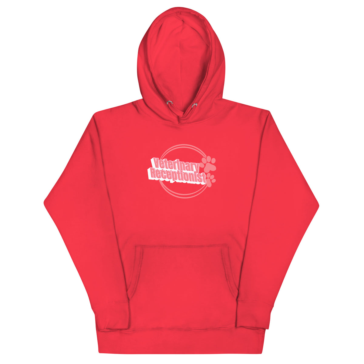 Vet Receptionist circle two paws Women's Premium Hoodie-I love Veterinary