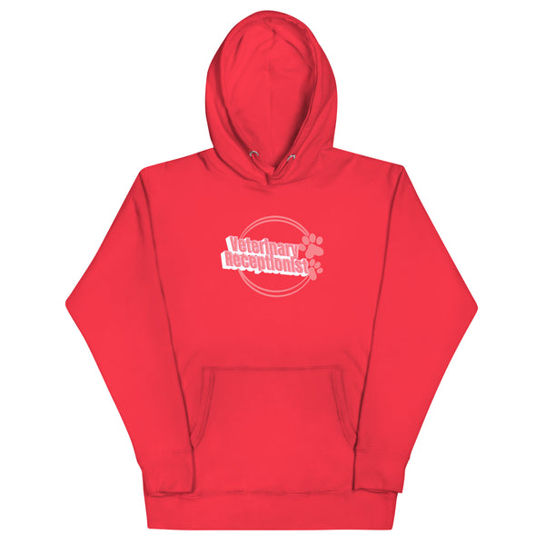 Vet Receptionist circle two paws Women's Premium Hoodie-I love Veterinary