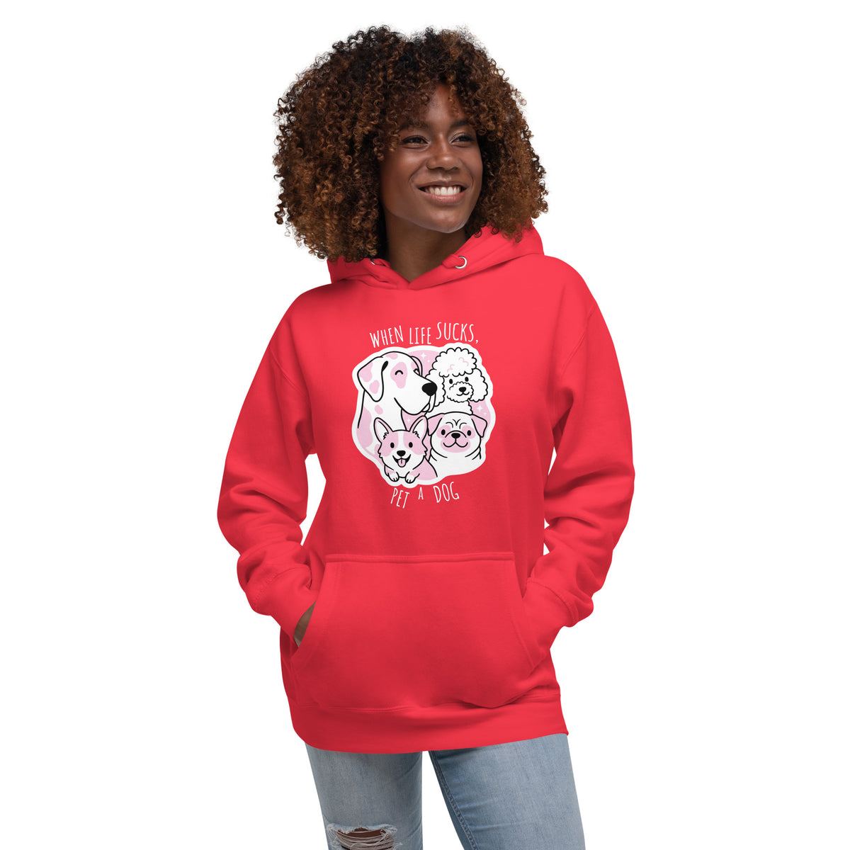 When life sucks pet a dog Women's Premium Hoodie-I love Veterinary