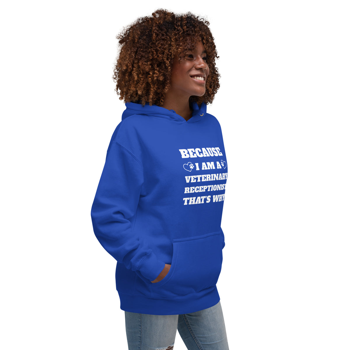 Because I am a vet receptionist Women's Premium Hoodie-I love Veterinary