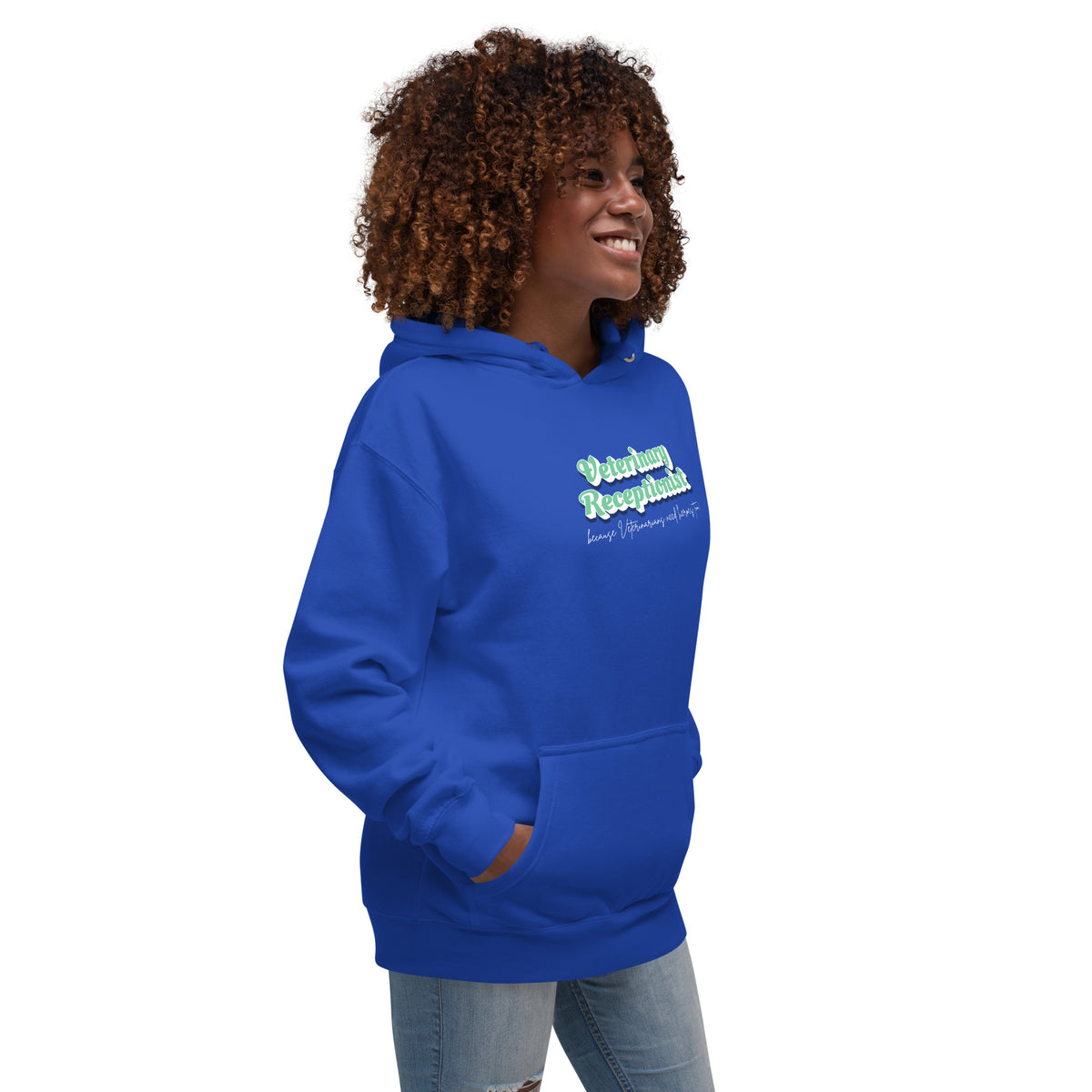 Veterinary Receptionist because vets need heroes too Women's Premium Hoodie-I love Veterinary
