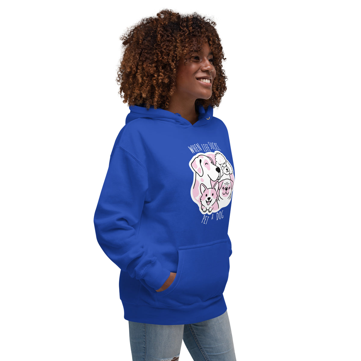 When life sucks pet a dog Women's Premium Hoodie-I love Veterinary