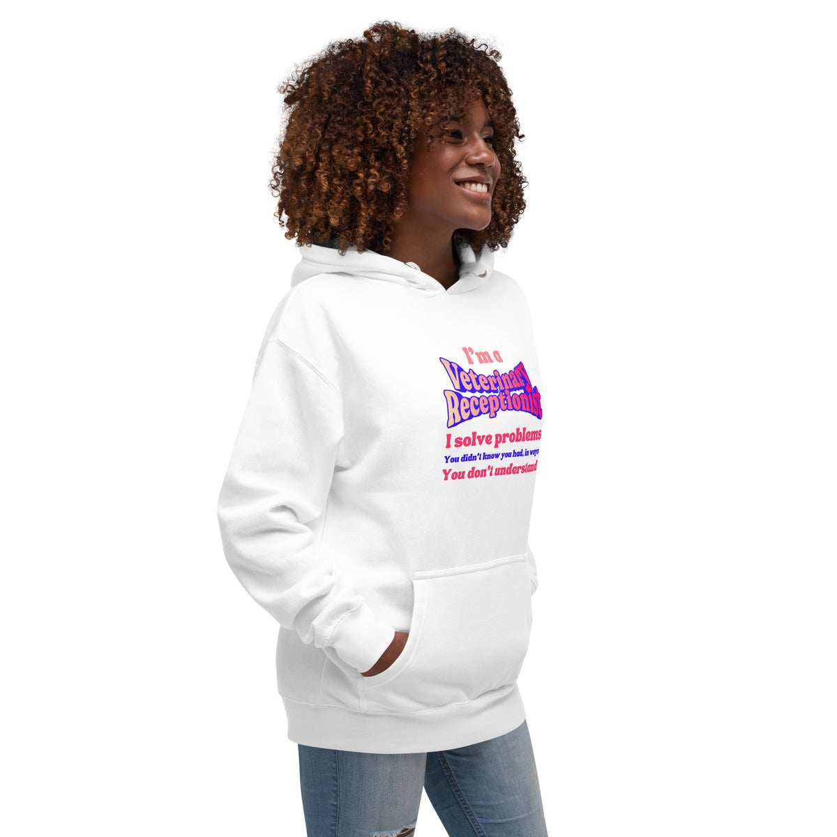 I'm a vet receptionist, I solve problems 2 Women's Premium Hoodie-I love Veterinary
