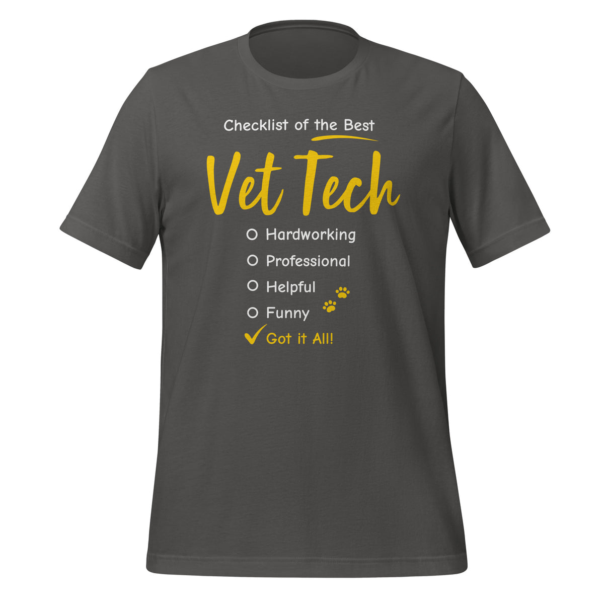 Checklist of the best Vet Tech Unisex t-shirt-I love Veterinary