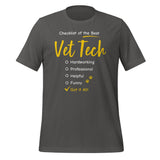 Checklist of the best Vet Tech Unisex t-shirt-Unisex T-Shirt | Bella + Canvas 3001-I love Veterinary