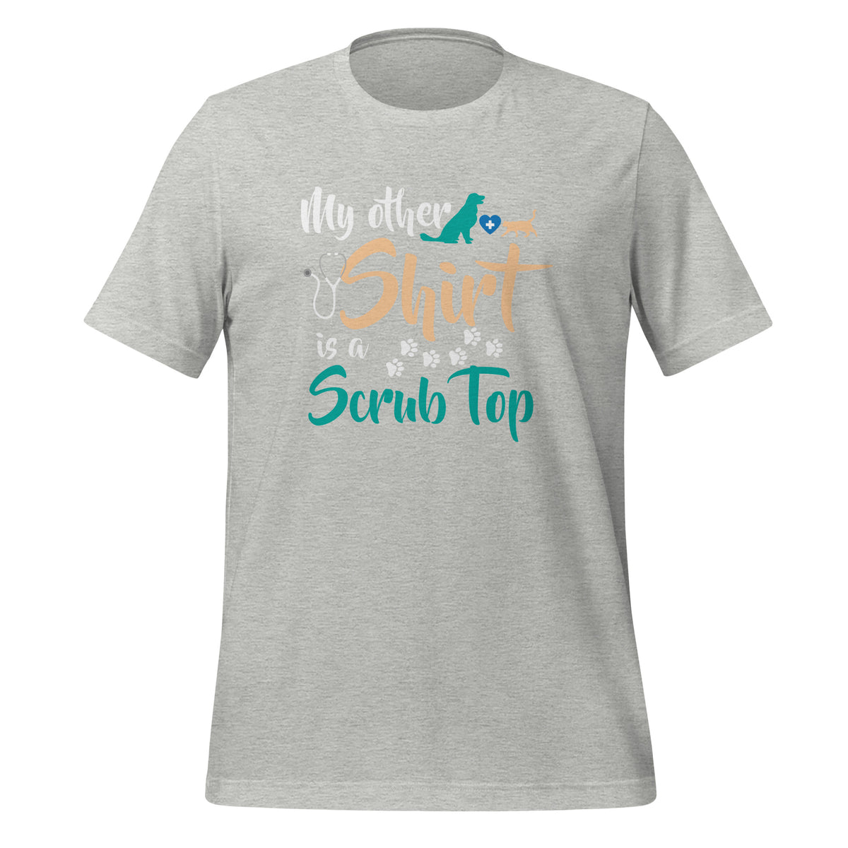 My other shirt is a scrub top Unisex T-shirt-Unisex Staple T-Shirt | Bella + Canvas 3001-I love Veterinary