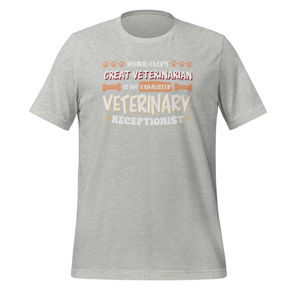 Exhausted veterinary receptionist Unisex T-shirt-Unisex T-Shirt | Bella + Canvas 3001-I love Veterinary