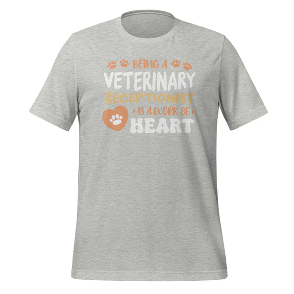 Veterinary receptionist work of heart Unisex T-shirt-Unisex T-Shirt | Bella + Canvas 3001-I love Veterinary