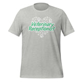 Veterinary Receptionist Heart Paws Unisex T-shirt-I love Veterinary