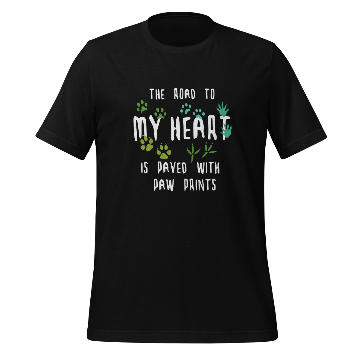 The road to my heart is paved with paw prints Unisex T-shirt-Unisex T-Shirt | Bella + Canvas 3001-I love Veterinary