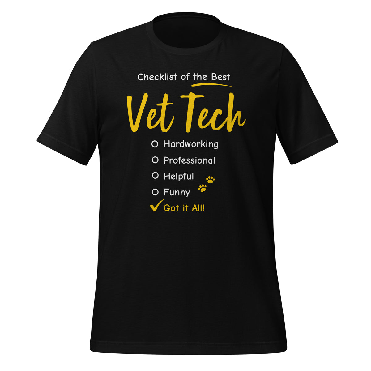 Checklist of the best Vet Tech Unisex t-shirt-I love Veterinary