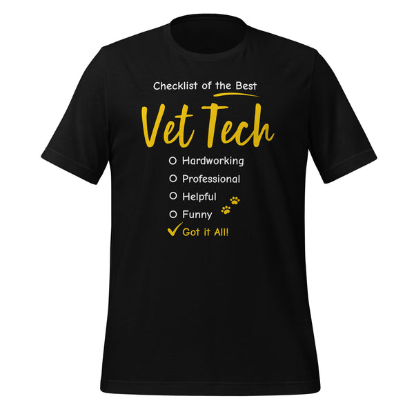 Checklist of the best Vet Tech Unisex t-shirt-Unisex Staple T-Shirt | Bella + Canvas 3001-I love Veterinary