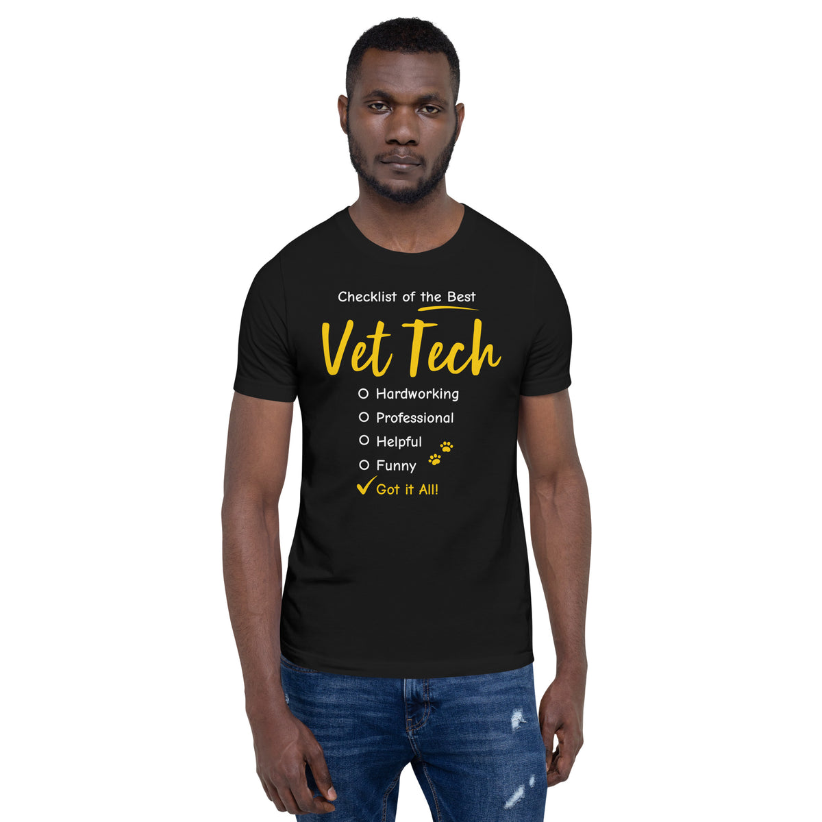 Checklist of the best Vet Tech Unisex t-shirt-Unisex T-Shirt | Bella + Canvas 3001-I love Veterinary