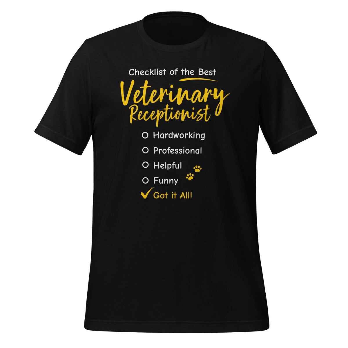 Veterinary Receptionist checklist Unisex T-shirt-Unisex T-Shirt | Bella + Canvas 3001-I love Veterinary