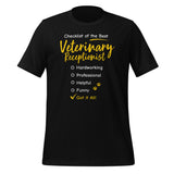 Veterinary Receptionist checklist Unisex T-shirt-Unisex T-Shirt | Bella + Canvas 3001-I love Veterinary
