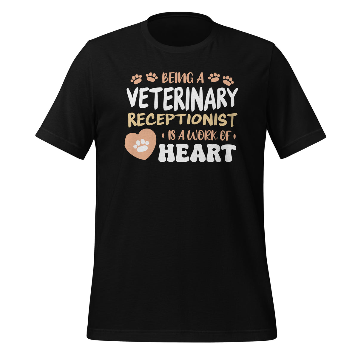 Veterinary receptionist work of heart Unisex T-shirt-Unisex T-Shirt | Bella + Canvas 3001-I love Veterinary