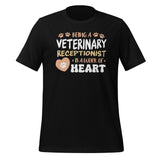 Veterinary receptionist work of heart Unisex T-shirt-Unisex T-Shirt | Bella + Canvas 3001-I love Veterinary