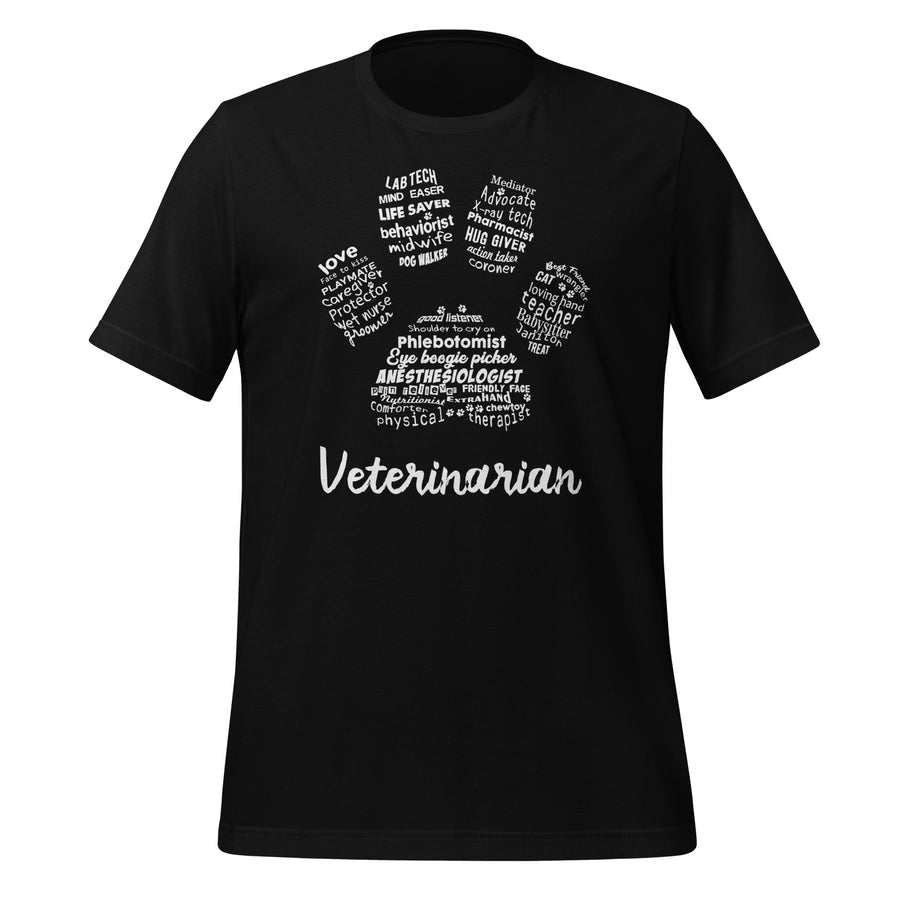 Veterinarian Paw Print Unisex T-shirt-I love Veterinary