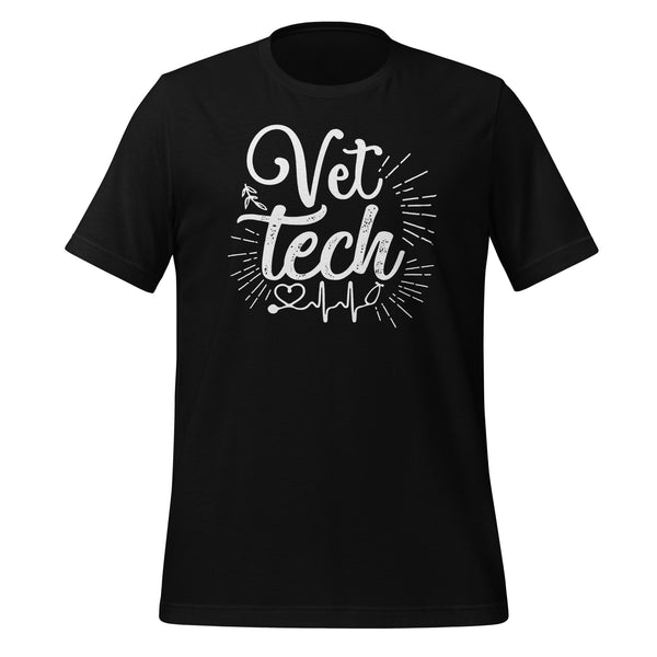 Vet Tech Stethoscope Pulse Unisex T-shirt-I love Veterinary