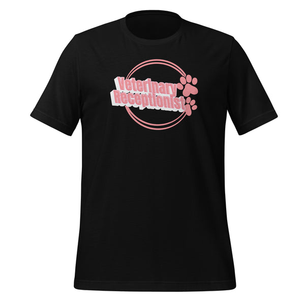 Vet Receptionist circle two paws Unisex T-shirt-I love Veterinary